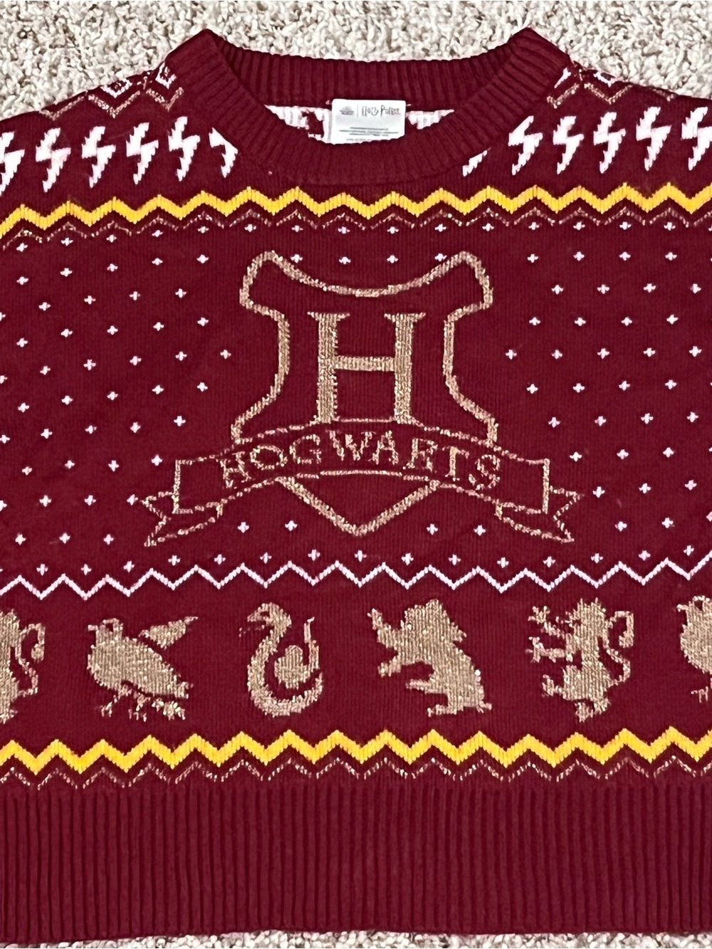 SOLD- Hogwarts Maroon Crewneck Sweater for Girls - Picture 2 of 8